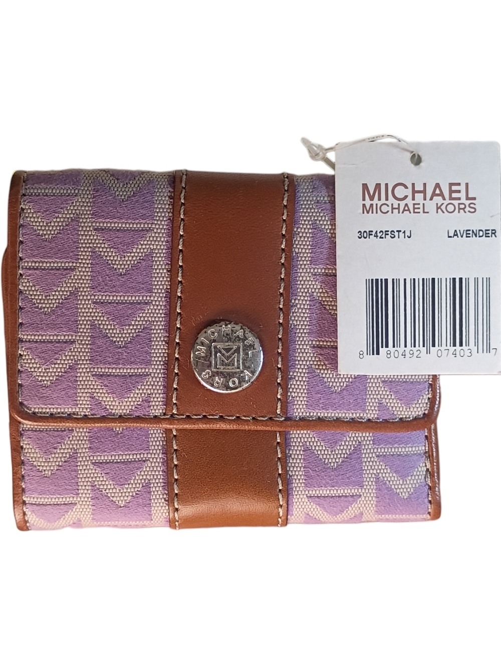NWT-RARE-VTG~Michael Michael Kors Fulton Logo Carryall Lavender Color-Way Wallet